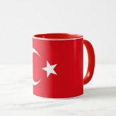 Mug noir Combo avec drapeau de la Turquie (Devant droit)