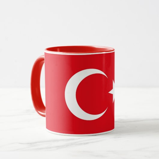 Mug noir Combo avec drapeau de la Turquie (Devant gauche)