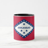 Mug noir Combo avec drapeau de l'Arkansas, États-U (Centre)