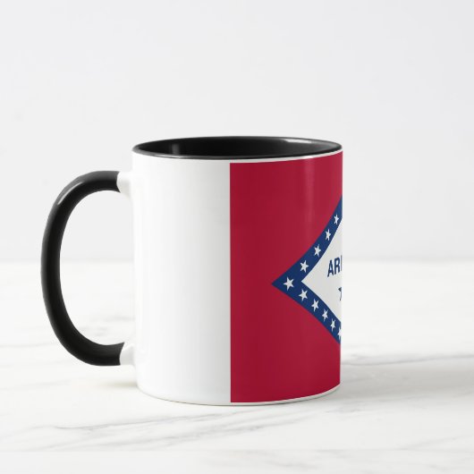 Mug noir Combo avec drapeau de l'Arkansas, États-U (Gauche)