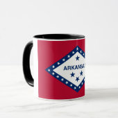 Mug noir Combo avec drapeau de l'Arkansas, États-U (Devant gauche)