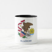 Mug noir Combo avec drapeau de l'Illinois, États-U (Centre)