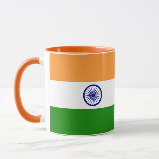 Mug noir Combo avec drapeau de l'Inde (Gauche)
