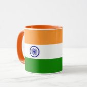 Mug noir Combo avec drapeau de l'Inde (Devant gauche)