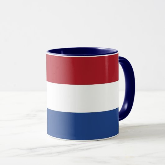 Mug noir Combo avec drapeau de Pays-Bas (Devant droit)