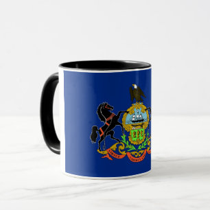 Mug noir Combo avec drapeau de Pennsylvanie, USA