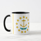 Mug noir Combo avec drapeau de Rhode Island, USA (Gauche)