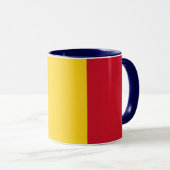 Mug noir Combo avec drapeau de Roumanie (Devant droit)