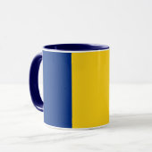 Mug noir Combo avec drapeau de Roumanie (Devant gauche)
