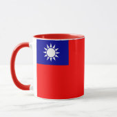 Mug noir Combo avec drapeau de Taïwan (Gauche)
