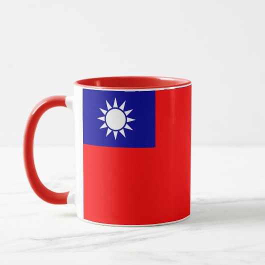 Mug noir Combo avec drapeau de Taïwan (Gauche)