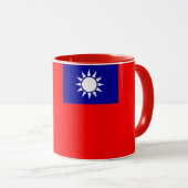 Mug noir Combo avec drapeau de Taïwan (Devant droit)