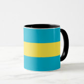 Mug noir Combo avec drapeau des Bahamas (Devant droit)