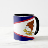 Mug noir Combo avec drapeau des Samoa américaines (Devant droit)
