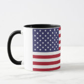 Mug noir Combo avec drapeau des USA (Gauche)