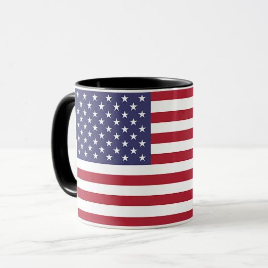 Mug noir Combo avec drapeau des USA (Devant gauche)