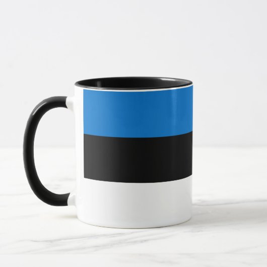 Mug noir Combo avec drapeau d'Estonie (Gauche)