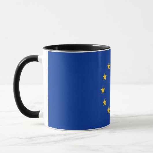Mug noir Combo avec drapeau d'Europe (Gauche)