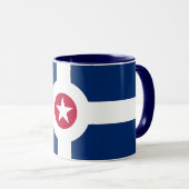Mug noir Combo avec drapeau d'Indianapolis, USA (Devant droit)