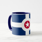 Mug noir Combo avec drapeau d'Indianapolis, USA (Devant gauche)