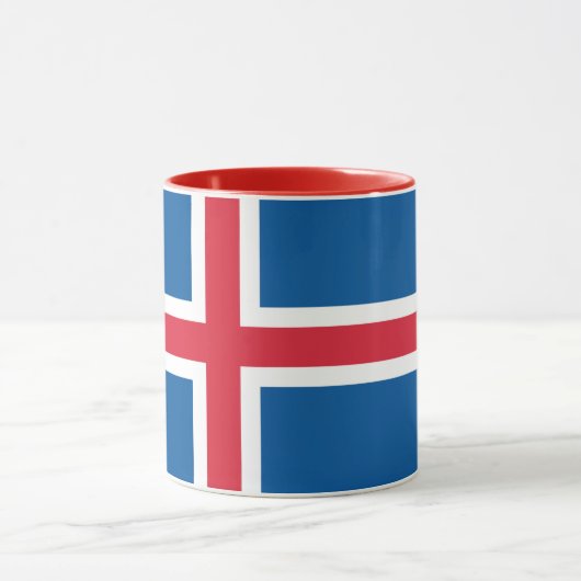 Mug noir Combo avec drapeau d'Islande (Centre)
