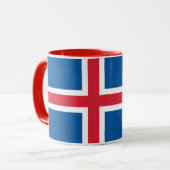 Mug noir Combo avec drapeau d'Islande (Devant gauche)