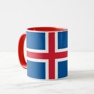 Mug noir Combo avec drapeau d'Islande