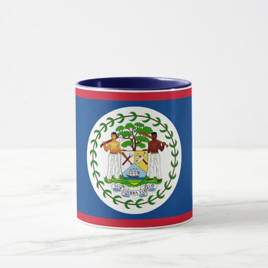 Mug noir Combo avec drapeau du Belize (Centre)