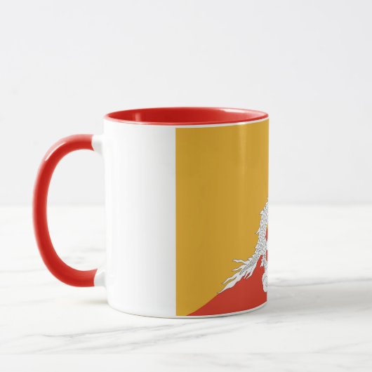 Mug noir Combo avec drapeau du Bhoutan (Gauche)