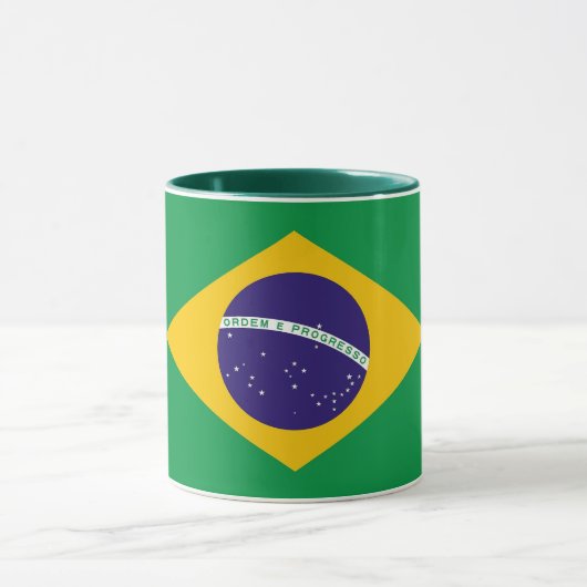 Mug noir Combo avec drapeau du Brésil (Centre)