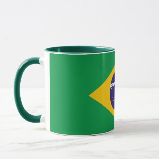 Mug noir Combo avec drapeau du Brésil (Gauche)