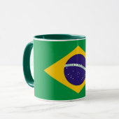 Mug noir Combo avec drapeau du Brésil (Devant gauche)