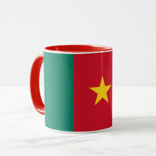 Mug noir Combo avec drapeau du Cameroun