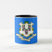 Mug noir Combo avec drapeau du Connecticut, USA (Centre)