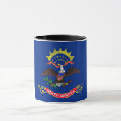 Mug noir Combo avec drapeau du Dakota du Nord, Éta (Centre)