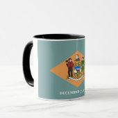 Mug noir Combo avec drapeau du Delaware, USA (Devant gauche)
