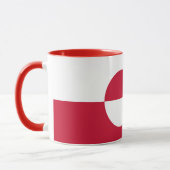 Mug noir Combo avec drapeau du Groenland (Gauche)
