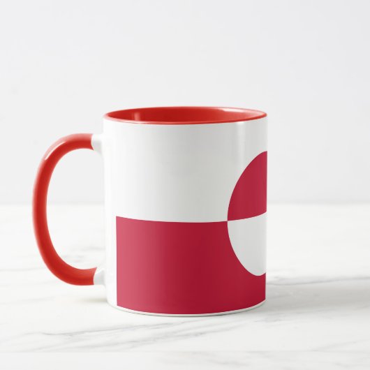 Mug noir Combo avec drapeau du Groenland (Gauche)