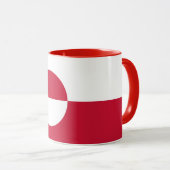 Mug noir Combo avec drapeau du Groenland (Devant droit)
