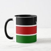 Mug noir Combo avec drapeau du Kenya (Gauche)