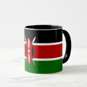 Mug noir Combo avec drapeau du Kenya (Devant droit)