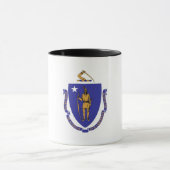 Mug noir Combo avec drapeau du Massachusetts, USA (Centre)