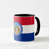 Mug noir Combo avec drapeau du Missouri, USA (Devant droit)