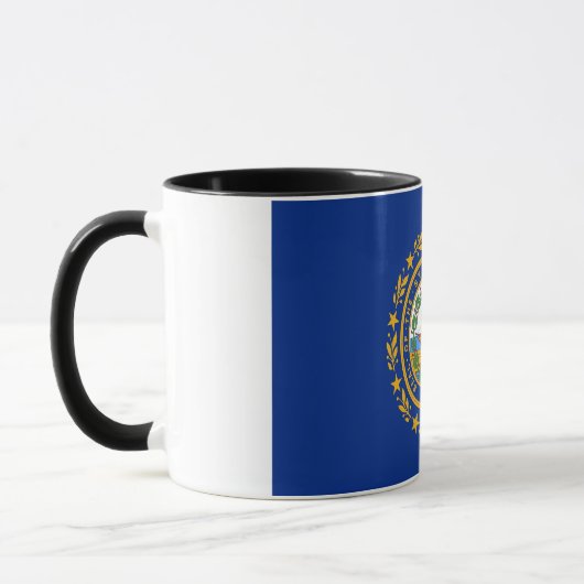 Mug noir Combo avec drapeau du New Hampshire, USA (Gauche)