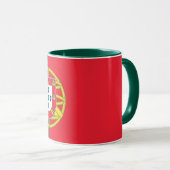 Mug noir Combo avec drapeau du Portugal (Devant droit)