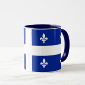 Mug noir Combo avec drapeau du Québec (Devant droit)