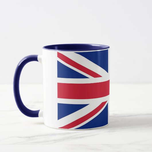 Mug noir Combo avec drapeau du Royaume-Uni (Gauche)
