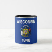 Mug noir Combo avec drapeau du Wisconsin, USA (Centre)