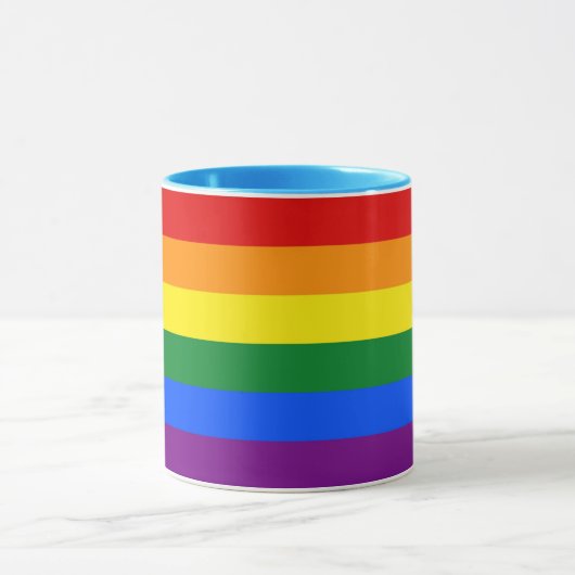 Mug noir Combo avec drapeau Rainbow Pride LGBT (Centre)