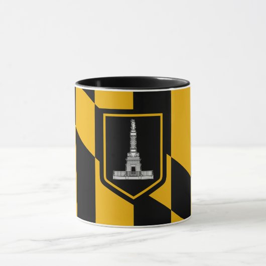 Mug noir Combo avec le drapeau de Baltimore, USA (Centre)